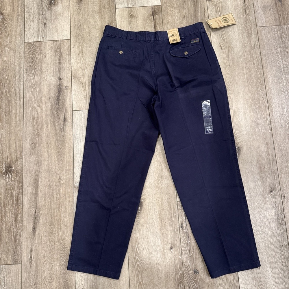 Vintage Bugle Boy Company Pants Sz 38wx32L Navy Khakis Chinos Straight Trousers - Picture 6 of 11